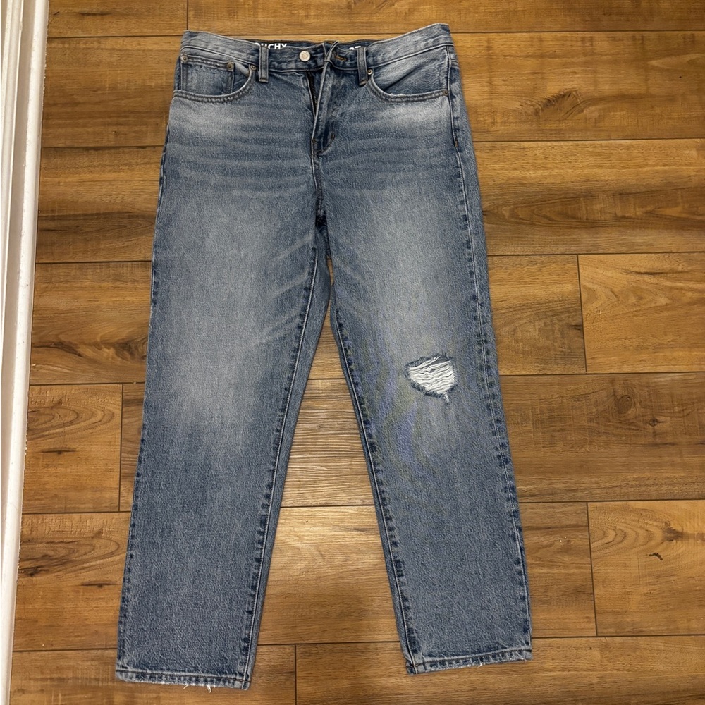 J.Crew Slouchy Boyfriend Jeans Women’s 27 Blue Distressed Mid Rise Denim BD364